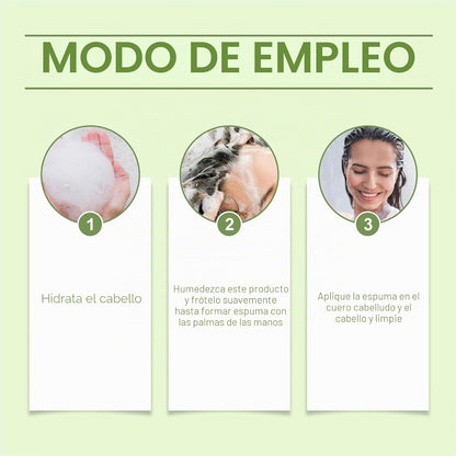 Champú de romero, jabón para el crecimiento del cabello.